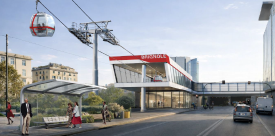 Simulazione grafica della nuova stazione di filovia urbana di Brignole 