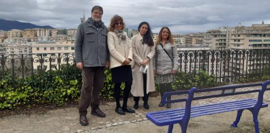 Inaugurazione panchina viola epilessia-Villani, Brusoni, Marziano, Russo