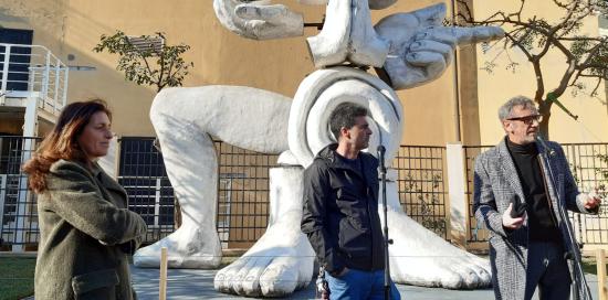 Inaugurazione scultura scenografica Luzzati-Rosso, Montoli, Conte