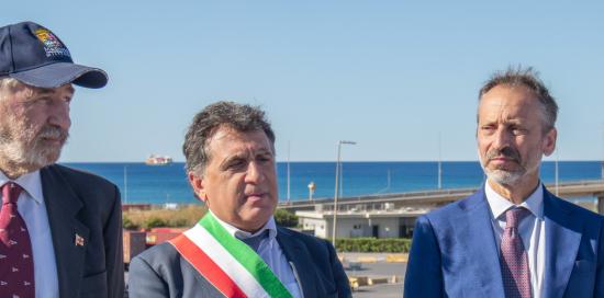 Inaugurazione viadotto autostradale di Pra'-Bucci, Ferrante, Paroli