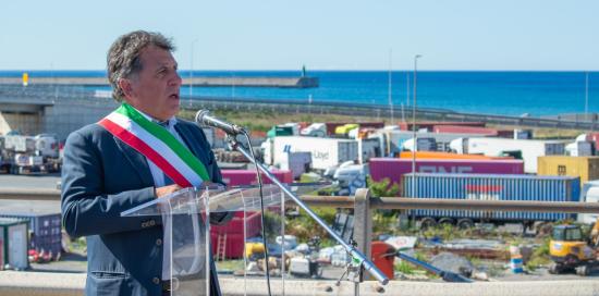Inaugurazione viadotto autostradale di Pra'-Intervento Ferrante