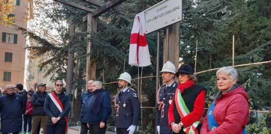 Intitolazione Giardini Don Lorenzo Ghiglione-Targa e gruppo