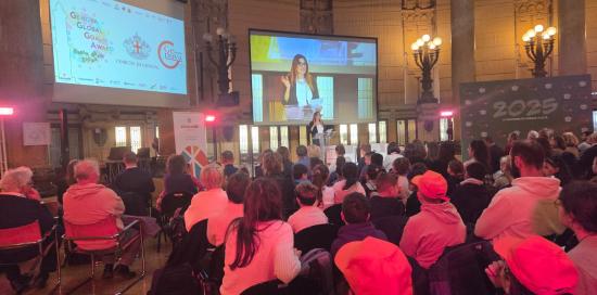 La Sala delle Grida del Palazzo della Borsa durante il Genova Global Goals Award 2025 La Sala delle Grida del Palazzo della Borsa durante il Genova Global Goals Award 2025