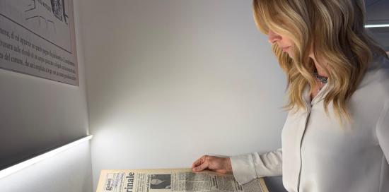 La sindaca Salis all’inaugurazione dell’archivio storico del Secolo XIX