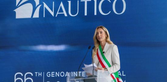 La sindaca Salis all'inaugurazione del Salone Nautico