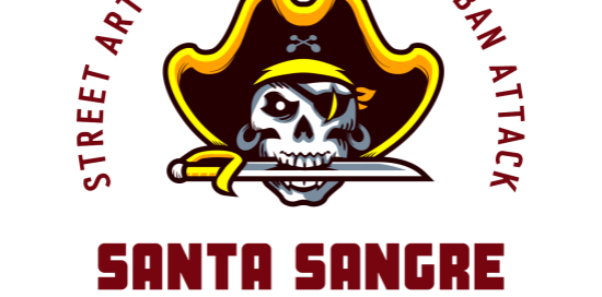 foto logo santa sangre: un pirata col coltello tra i denti