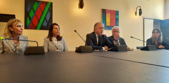Un momento dell'intervento dell'Health City Manager Luciano Grasso