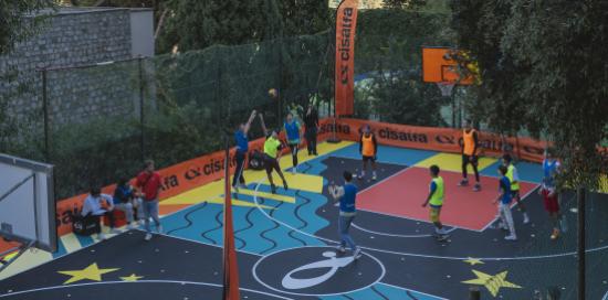 Il nuovo campo durante un momento di gioco Il nuovo campo durante un momento di gioco