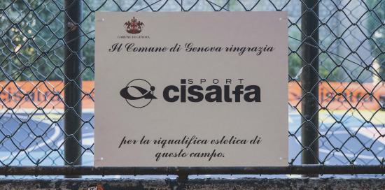 La targa con cui il Comune di Genova ringrazia Cisalfa Sport La targa con cui il Comune di Genova ringrazia Cisalfa Sport