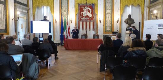 la sala di rappresentanza di palazzo Tursi