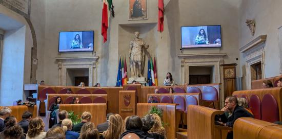 L'aula Giulio Cesare del Campidoglio che ha ospitato l'assemblea generale della Consulta Roma Smart City Lab