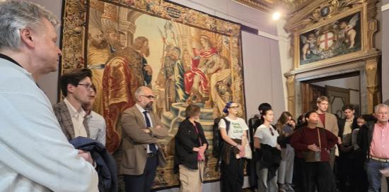 Partecipanti masterclass Premio Paganini in visita a Tursi-Gruppo con ass. Montanari
