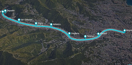 il percorso dello Skytram