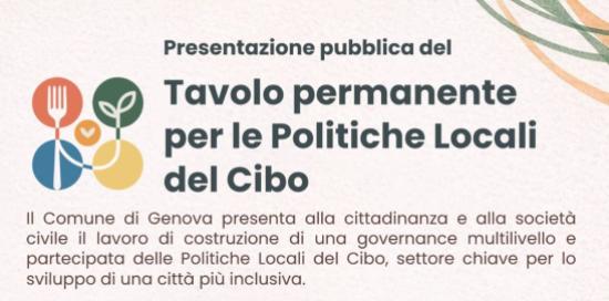 Presentazione del tavolo permanente Politiche Locali del Cibo