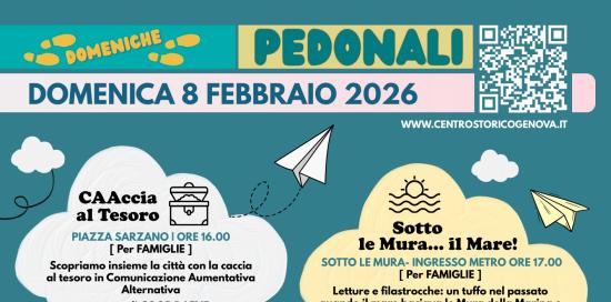 Locandina della "Domenica pedonale" in programma l'8 febbraio nel Municipio I Centro Est