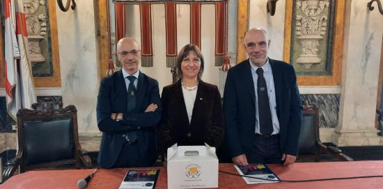 Roberto Solinas dir scol Marco Polo, prof Livia Pisciotta, Massimiliano Spigno Cam Com