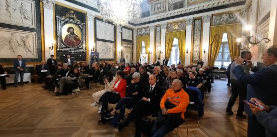 Una foto del Salone di Rappresentanza di Palazzo Tursi