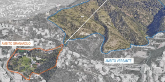La mappa della zona tra Granarolo e Begato che sarebbe interessata dalla proposta di nuovo sport park