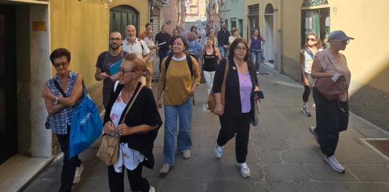 Un momento della passeggiata nella antica via Paglia