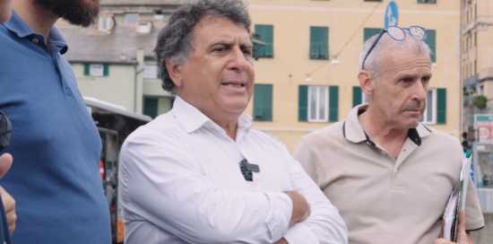 L'assessore Massimo Ferrante durante un recente sopralluogo in Valbisagno