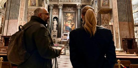 L'assessore Montanari insieme alla sindaca Salis durante il tour