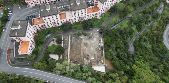 La vecchia area sportiva di via Novella fotografata dall'alto