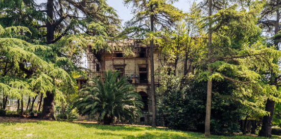 Villa Gruber fotografata dal parco