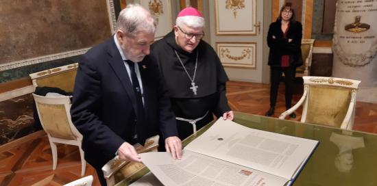Visita arcivescovo Tasca a sindaco Bucci