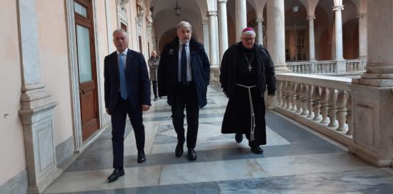 Visita augurale di mons. Tasca a Palazzo Tursi-Cassibba, Tasca, Bucci