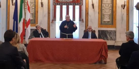 Visita augurale di mons. Tasca a Palazzo Tursi-Cerimonia