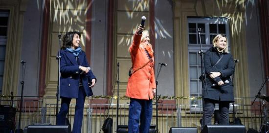 Assessori Bordilli e Bianchi e delegata Cavalleri sul palco 