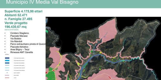 La prima scheda sul Municipio Media Val Bisagno con la cartina del territorio e le relative caratteristiche