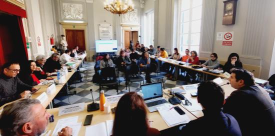 L'Aula del Consiglio di Municipio durante la presentazione del Piano del Verde