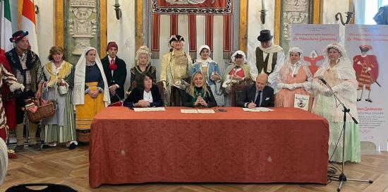 Le maschere del carnevale genovese con lassessore Paola Bordilli