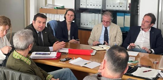 Foto della riunione di oggi nell'ufficio dell'assessore Mascia