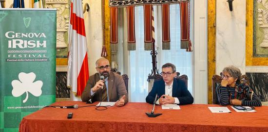 Presentazione del Genova Irish Festival a Palazzo Tursi: l'intervento dell'assessore alla Cultura Giacomo Montanari Presentazione del Genova Irish Festival a Palazzo Tursi: l'intervento dell'assessore alla Cultura Giacomo Montanari