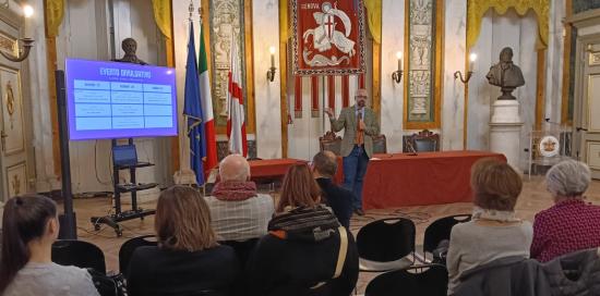 L'intervento dell'assessore Montanari in Salone di Rappresentanza durante la presentazione dell'iniziativa