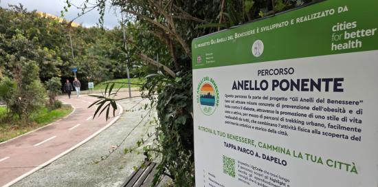 Il cartello di presentazione del circuito di Ponente de "Gli Anelli del Benessere"