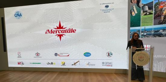 L&#039;intervento dell&#039;assessora Beghin durante la conferenza stampa di presentazione del Mercatale