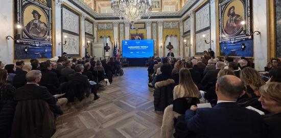 Il Salone di Rappresentanza di Palazzo Tursi durante il convegno Ge-Dix
