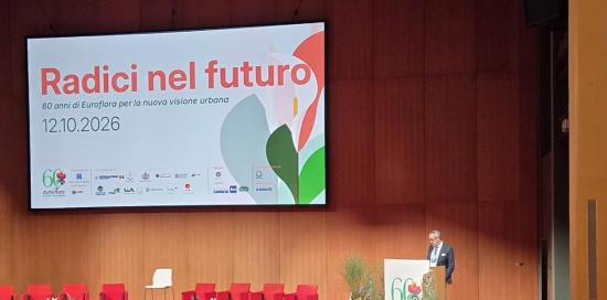 Un momento del convegno di Euroflora: i saluti del presidente Villa