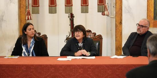 L'intervento dell'assessora Pericu durante la conferenza stampa