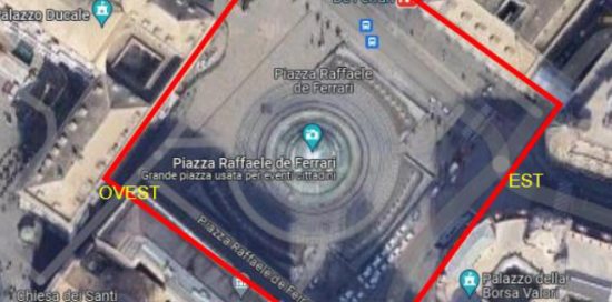 Area di piazza De Ferrari dove si svolgeranno gli spettacoli del Tricapodanno