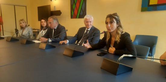 Un momento dell'intervento dell'assessore Corso durante la presentazione
