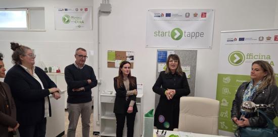 L 'intervento dell'assessora Lodi nei nuovi locali di via Cravasco