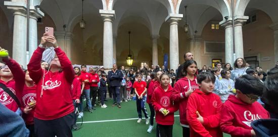 i palleggi nel campo di palazzo tursi