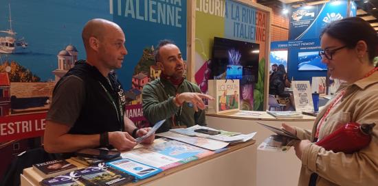 Lo stand del Comune di Genova alla fiera del turismo di Lione