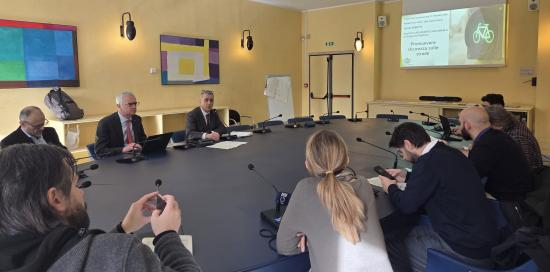 Un momento della conferenza stampa in Sala Giunta Nuova 