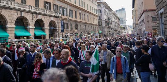 Il corteo lungo via XX Settembre