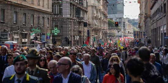 Il corteo lungo via XX Settembre